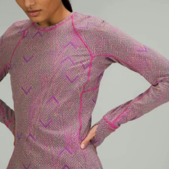 (6588) NWT Lululemon Its Rulu Run Long Sleeve Shirt *Jacquard Sz 6 - Picture 4 of 5